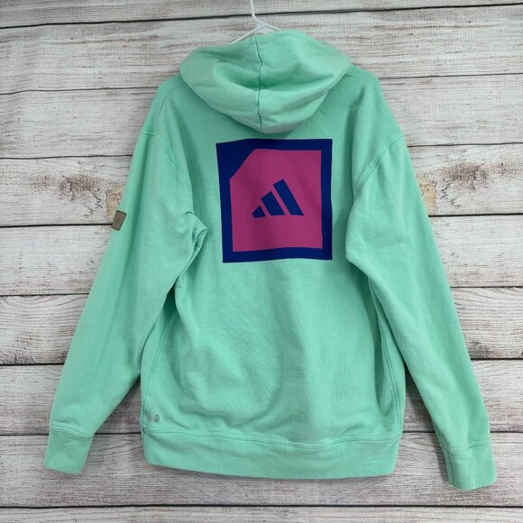 Adidas Adicross Unreleased‎ Sample Square Logo Hoodie Adult Medium Mint Green - Picture 1 of 14
